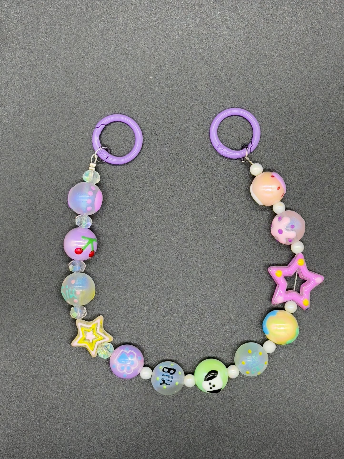 Purple random hand-painted bead chain