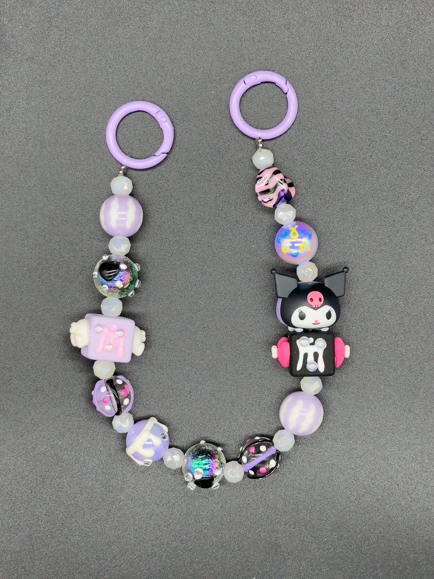 Black fan Kluomi hand-painted bead J012