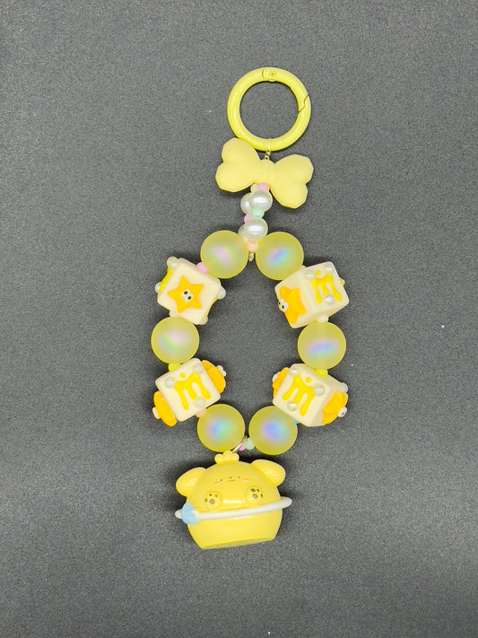 Yellow Pudding Dog Hand-painted Pearl J013